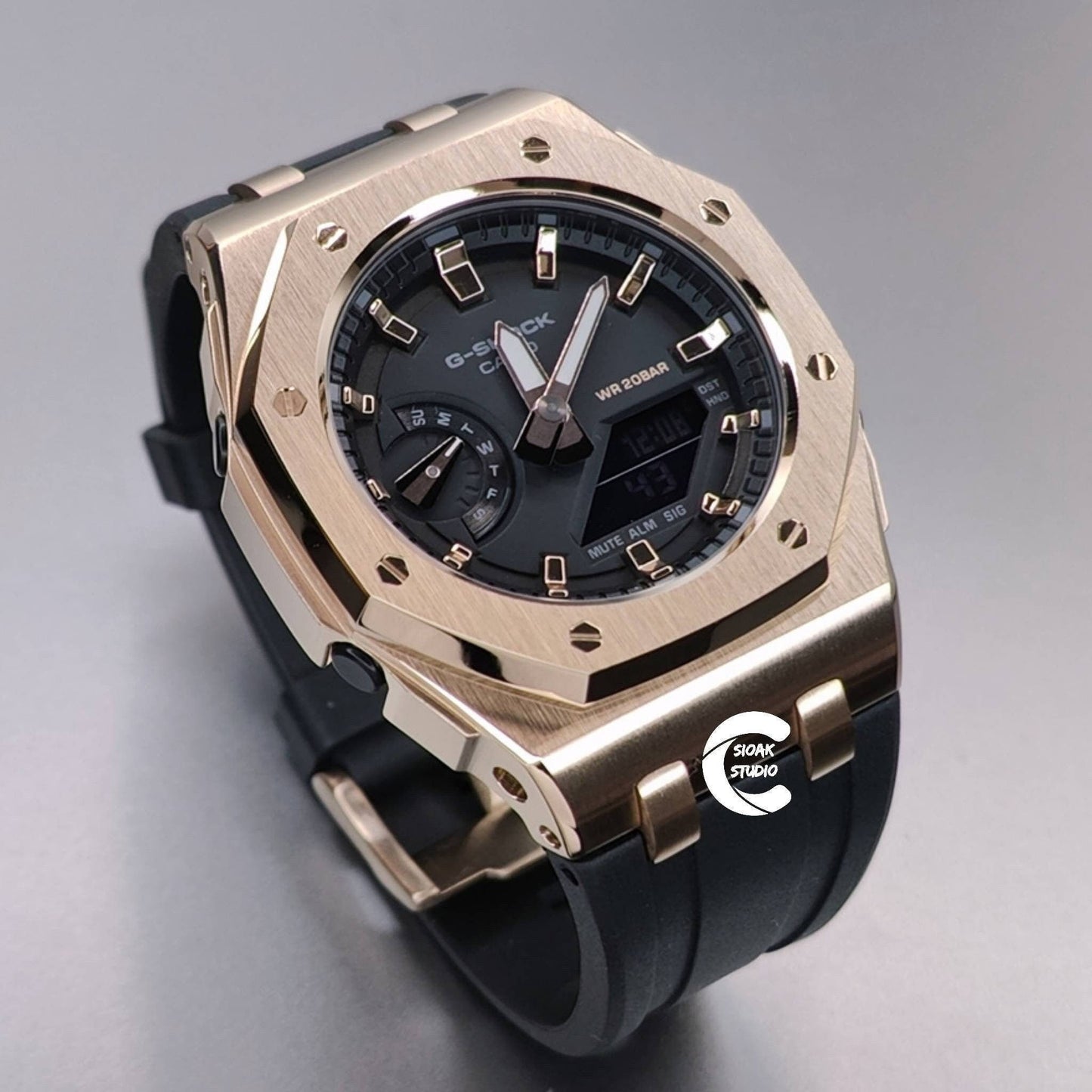 Casioak Mod Custom Casio G-Shock Royal Oak Custom Mens Luxury Metal Watches Tiffany Rainbow Ga 2100 Ga b2100