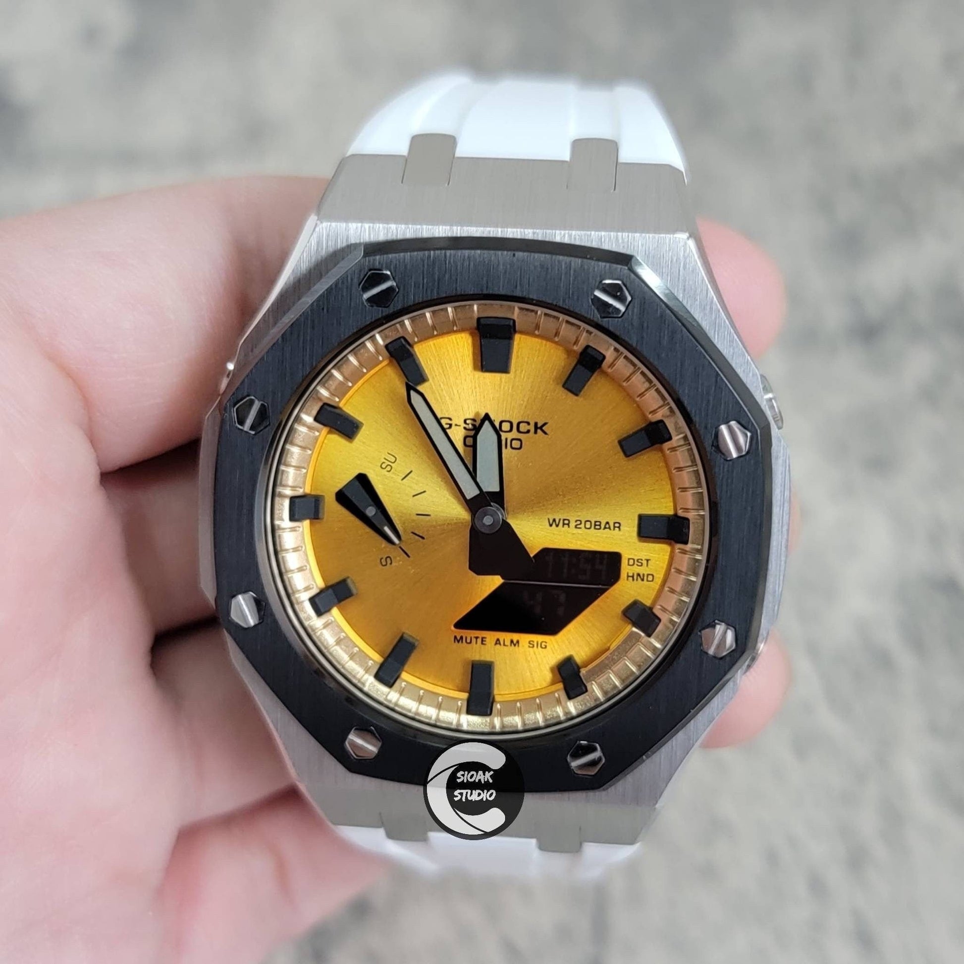 Casioak Mod Custom Casio G-Shock Royal Oak Custom Mens Luxury Metal Watches Tiffany Rainbow Ga 2100 Ga b2100