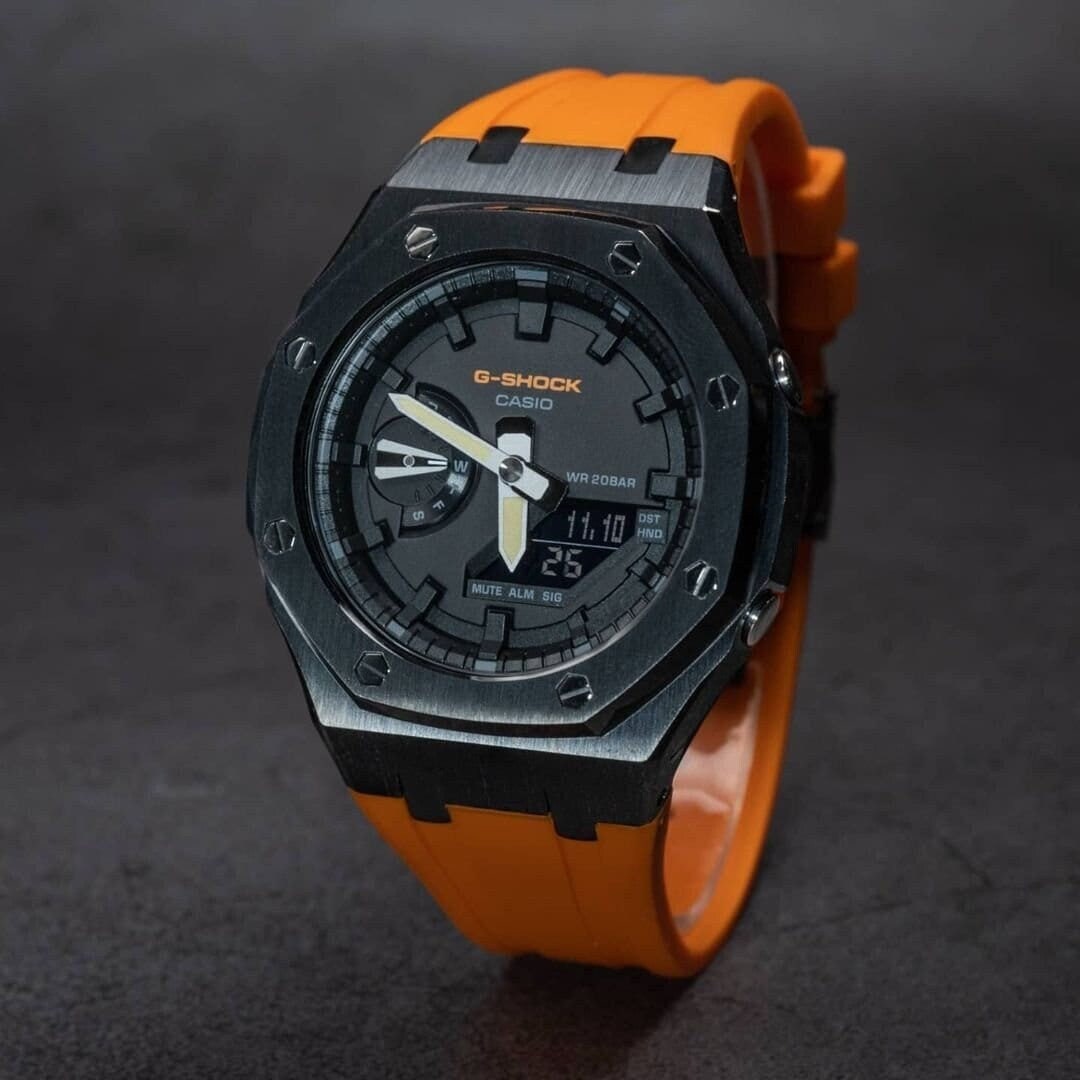 Casioak Mod Custom Casio G-Shock Royal Oak Custom Mens Luxury Metal Watches Tiffany Rainbow Ga 2100 Ga b2100