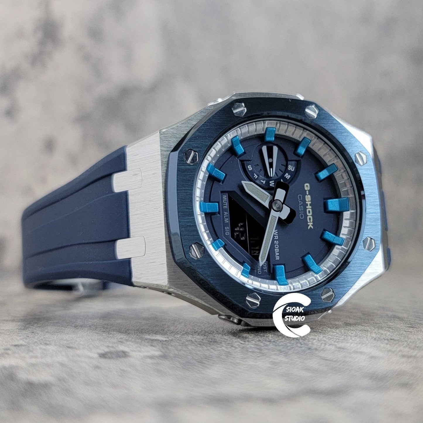 Casioak Mod Custom Casio G-Shock Royal Oak Custom Mens Luxury Metal Watches Tiffany Rainbow Ga 2100 Ga b2100