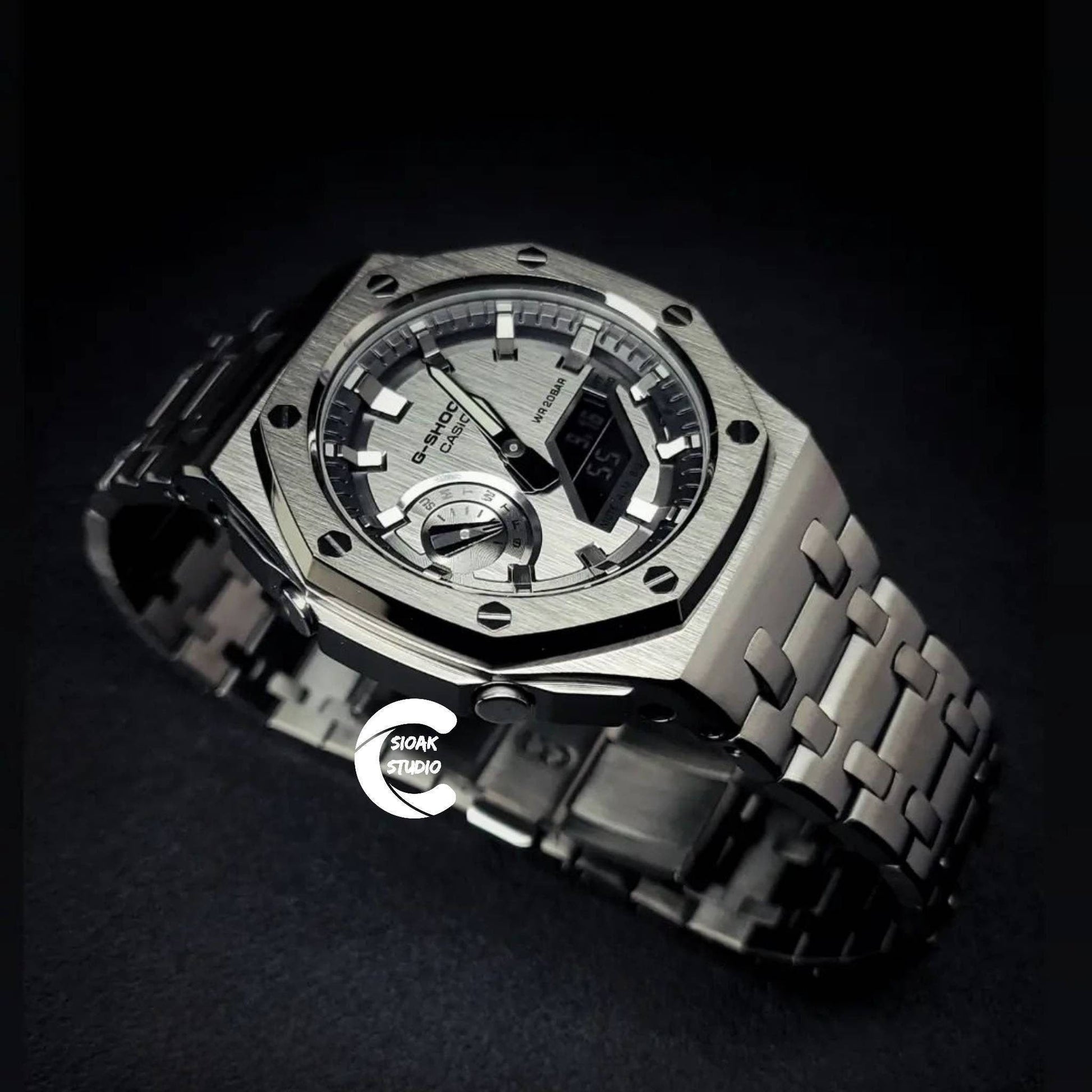 Casioak Mod Custom Casio G-Shock Royal Oak Custom Mens Luxury Metal Watches Tiffany Rainbow Ga 2100 Ga b2100